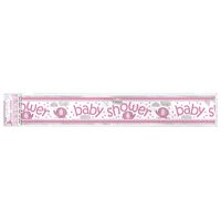 Umbrellaphant Baby Shower Pink Baby Shower Foil Banner 3.65m 