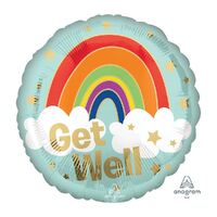 45cm Standard HX Get Well Golden Rainbow Foil Balloon