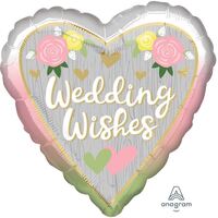 45cm Standard HX Wedding Wishes Ombre Foil Balloon