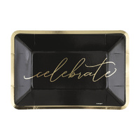  "Celebrate" Foil Stamped Appetizer Paper Plates 22cm 8 Pack
