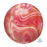 Orbz XL Red & Pink Marblez Foil Balloon