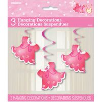 90cm Pink Clothesline Swirl Decos 3 Pack