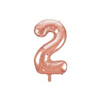 35cm Rose Gold 2 Number Foil Balloon 