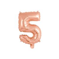 35cm Rose Gold 5 Number Foil Balloon 
