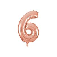35cm Rose Gold 6 Number Foil Balloon 