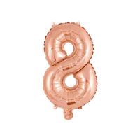 35cm Rose Gold 8 Number Foil Balloon 