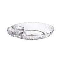 Premium Chip & Dip Tray Clear Hammered Look