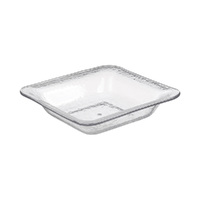 Premium Large Square Bowl Clear Hammered Look