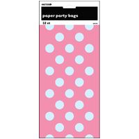 Dots Paper Bags  Hot Pink 2 Pack