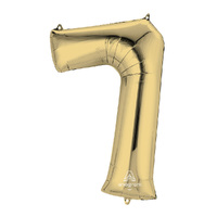 SuperShape White Gold Number 7. Foil Balloon