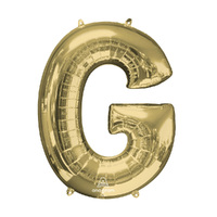 SuperShape Letter G White Gold Foil Balloon