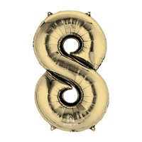 SuperShape White Gold Number 8. Foil Balloon