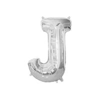 Silver J Letter Foil Balloon 35cm