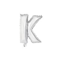 Silver K Letter Foil Balloon 35cm