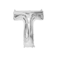 Silver T Letter Foil Balloon 35cm