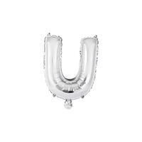 Silver U Letter Foil Balloon 35cm