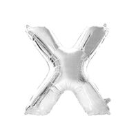 Silver X Letter Foil Balloon 35cm