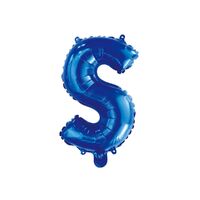 Royal Blue S Letter Foil Balloon 35cm