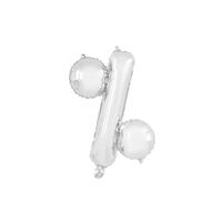 Silver % Letter Foil Balloon 35cm