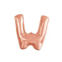Rose Gold W Letter Foil Balloon 35cm