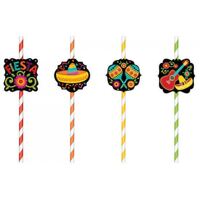 Fiesta Straws Paper w/Printed Add-Ons 12 pack