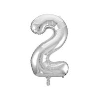 86cm Silver 2 Number Foil Balloon