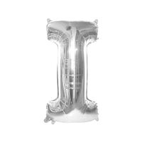 Silver I Letter Foil Balloon 86cm 