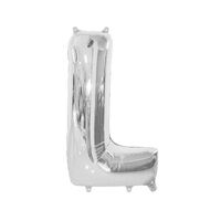Silver L Letter Foil Balloon 86cm 