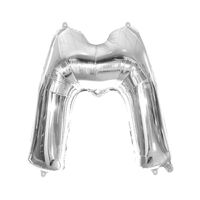 Silver M Letter Foil Balloon 86cm 