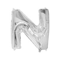 Silver N Letter Foil Balloon 86cm 