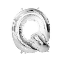 Silver Q Letter Foil Balloon 86cm 