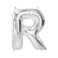 Silver R Letter Foil Balloon 86cm 