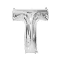 Silver T Letter Foil Balloon 86cm 