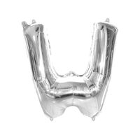 Silver W Letter Foil Balloon 86cm 