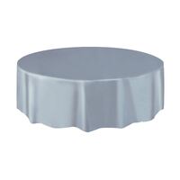 Silver Plastic Tablecover Round 
