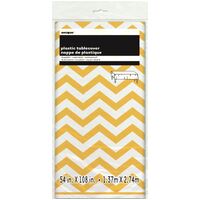 Chevron Yellow Plastic Tablecover 