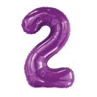 86cm Pretty Purple 2 Number Foil Balloon