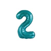86cm Caribbean Teal 2 Number Foil Balloon
