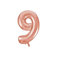 86cm Rose Gold 9 Number Foil Balloon