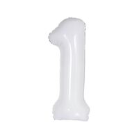 86cm White 1 Number Foil Balloon