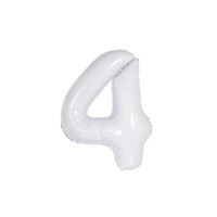 86cm White 4 Number Foil Balloon