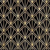 Glitz & Glam Luncheon Napkins Black & Gold 16 Pack