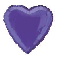 45m Purple Heart  Foil Balloon Packaged