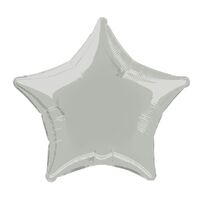 50cm Silver Star Foil Balloon Packaged