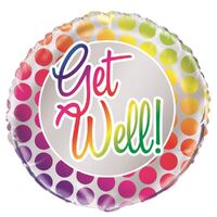 45cm Rainbow Get Well  Foil Balloon Packaged
