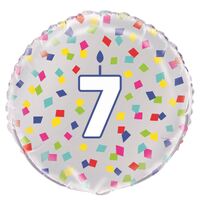 45cm Rainbow 7 Confetti Foil Balloon