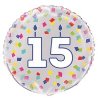 45cm Rainbow 15 Confetti Foil Balloon 