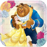 Beauty and the Beast Square Plate 17cm 8 Pack