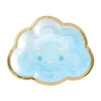 Oh Baby Boy Shaped Plates Metallic 16cm 8 Pack