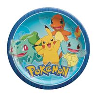 Pokemon Classic Round Paper Plates 23cm 8 Pack